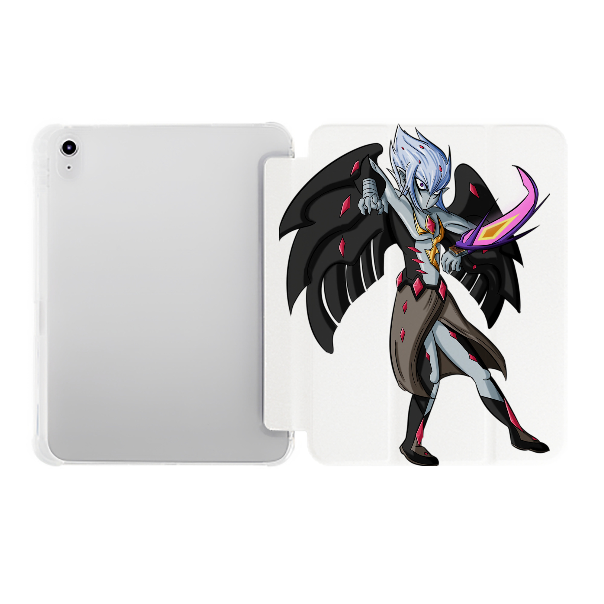 （画像用） 遊☆戯☆王 Yu-Gi-Oh! IPad ケース ペン収納付き 三つ折りスタンド PUレザー×シリコン 対応機種9.5/10.5/10.9インチ
